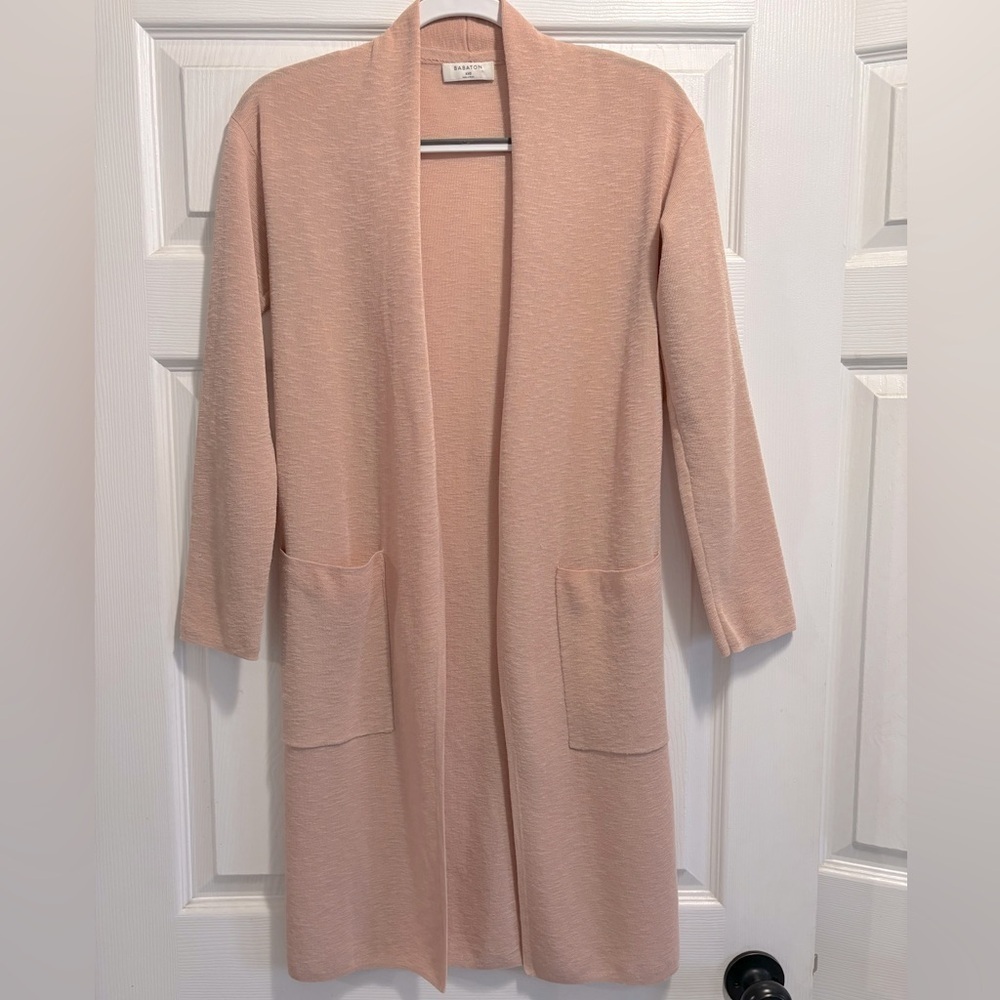 Aritzia BABATON Long Open Front Cardigan Duster Sweater LIKE NEW Size XXS